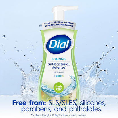 Dial Antibacterial Foaming Hand Wash, Fresh Pear, 7.5 fl oz Pack of 6) - 7DAY'S