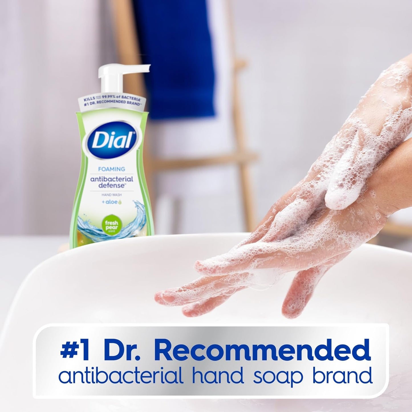 Dial Antibacterial Foaming Hand Wash, Fresh Pear, 7.5 fl oz Pack of 6) - 7DAY'S