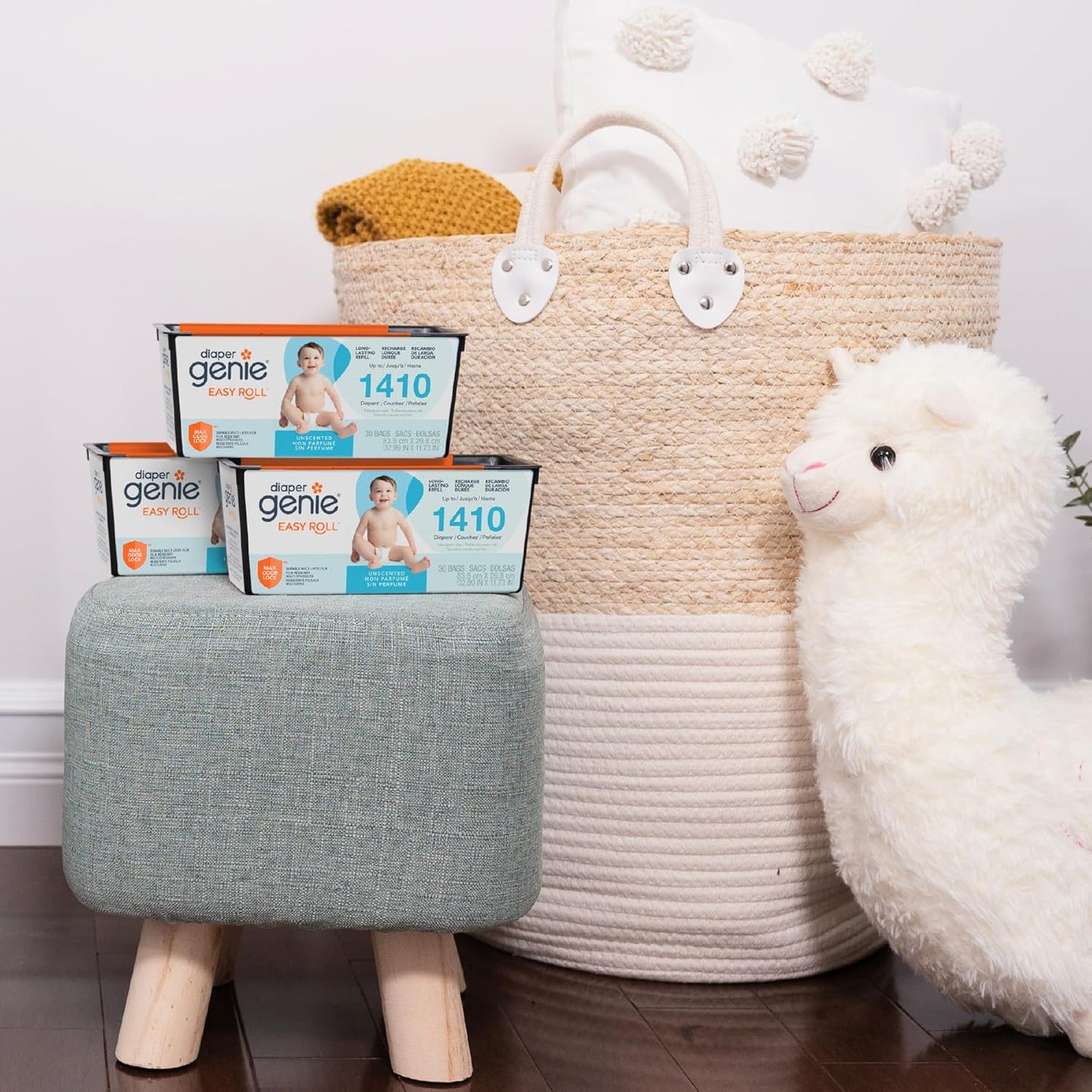 Diaper Genie Easy Roll Refill | 30 Bags Per Refill | Holds Up to 1410 Newborn Diapers | Odor Control | Diaper Pail Refill Bags | Fits Diaper Genie Signature & Platinum Pails - 7DAY'S