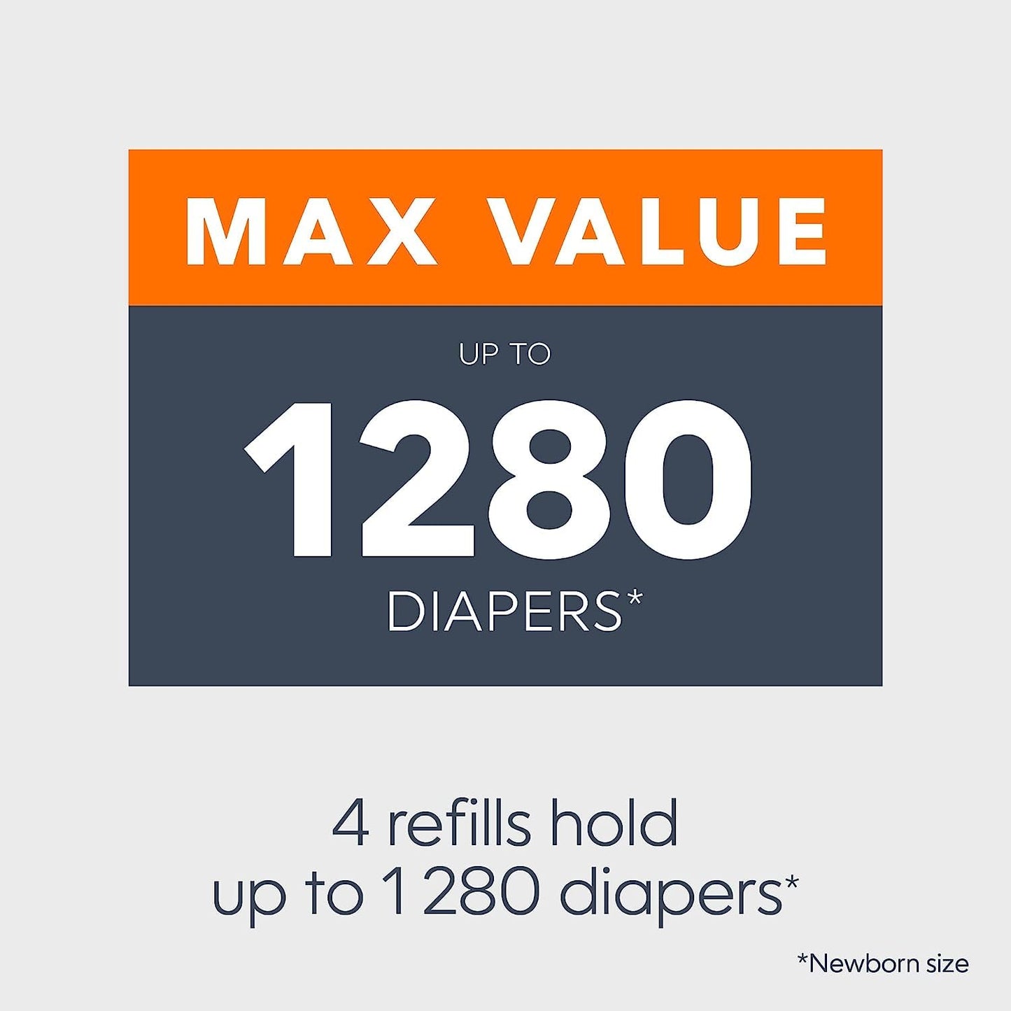 Diaper Genie Essentials Round Refill Pack of 4 | Holds Up to 1280 Newborn Diapers | Features Unscented Continuous Film | Compatible with Diaper Genie Complete and Expressions Pails - 7DAY'S