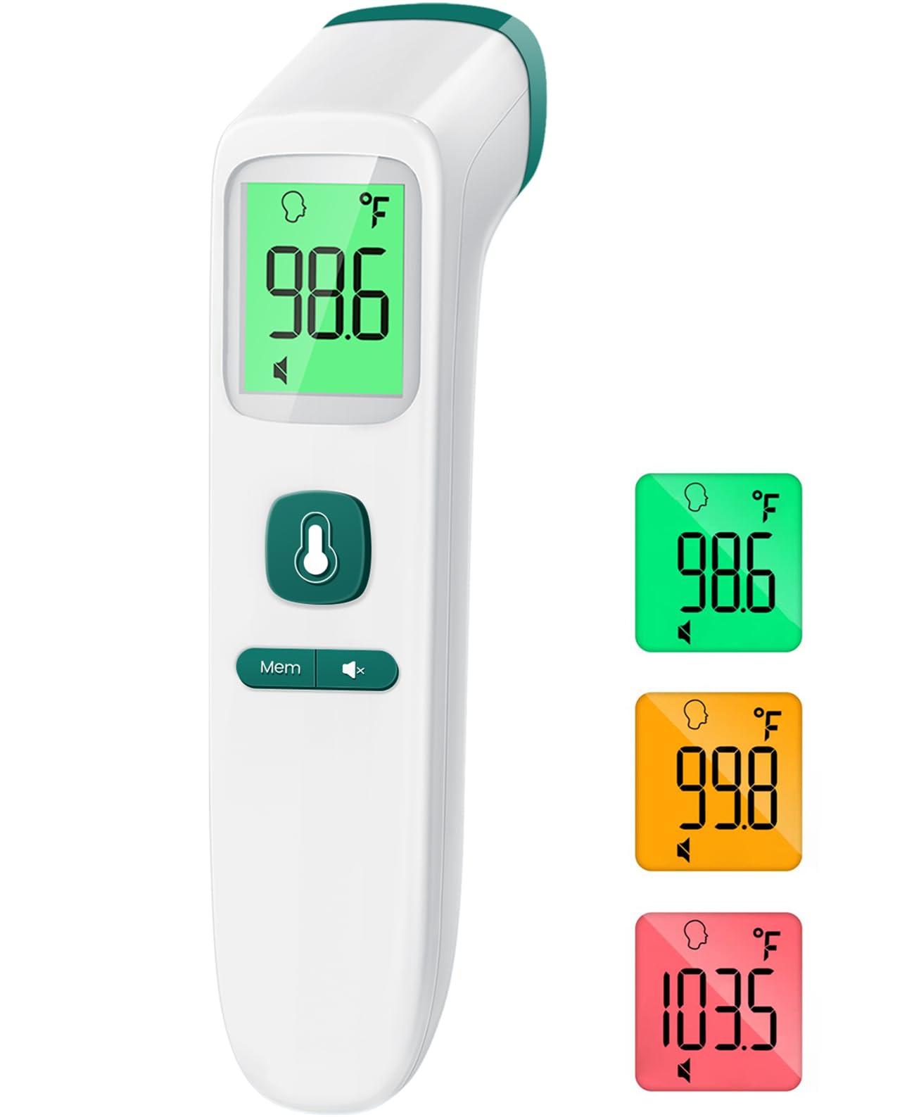 Digital Thermometer for Adults and Kids, Forehead No - Touch Thermometer with Fever Alarm, Accurate and Easy - to - use Thermometer for Home use - 7DAY'S