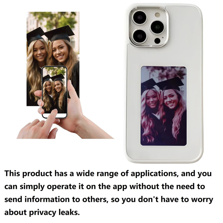 DIY E - Ink Phone Case for iPhone 15 Pro Max APP Operation Smart Photo Rear Projection Customiza Phone Case Instantly Display Photos On The Ink Screen Back Cover Personalize Your Phone case - 7DAY'S