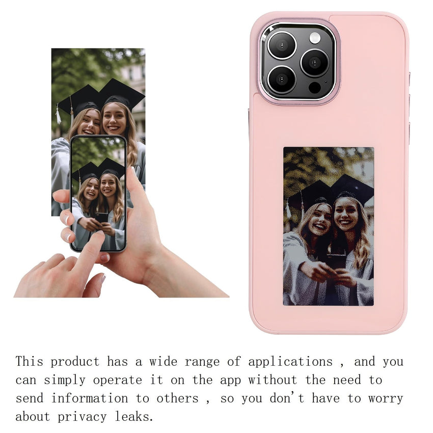 DIY E - Ink Phone Case for iPhone 15 Pro Max APP Operation Smart Photo Rear Projection Customiza Phone Case Instantly Display Photos On The Ink Screen Back Cover Personalize Your Phone case - 7DAY'S