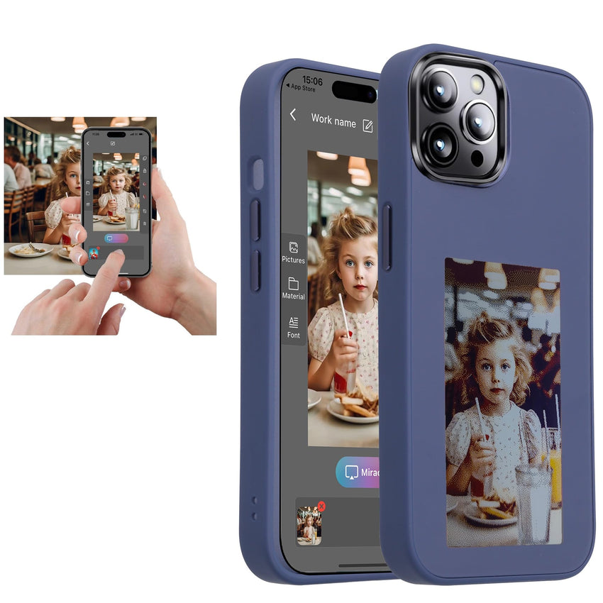 DIY E - Ink Phone Case for iPhone 15 Pro Max APP Operation Smart Photo Rear Projection Customiza Phone Case Instantly Display Photos On The Ink Screen Back Cover Personalize Your Phone case - 7DAY'S