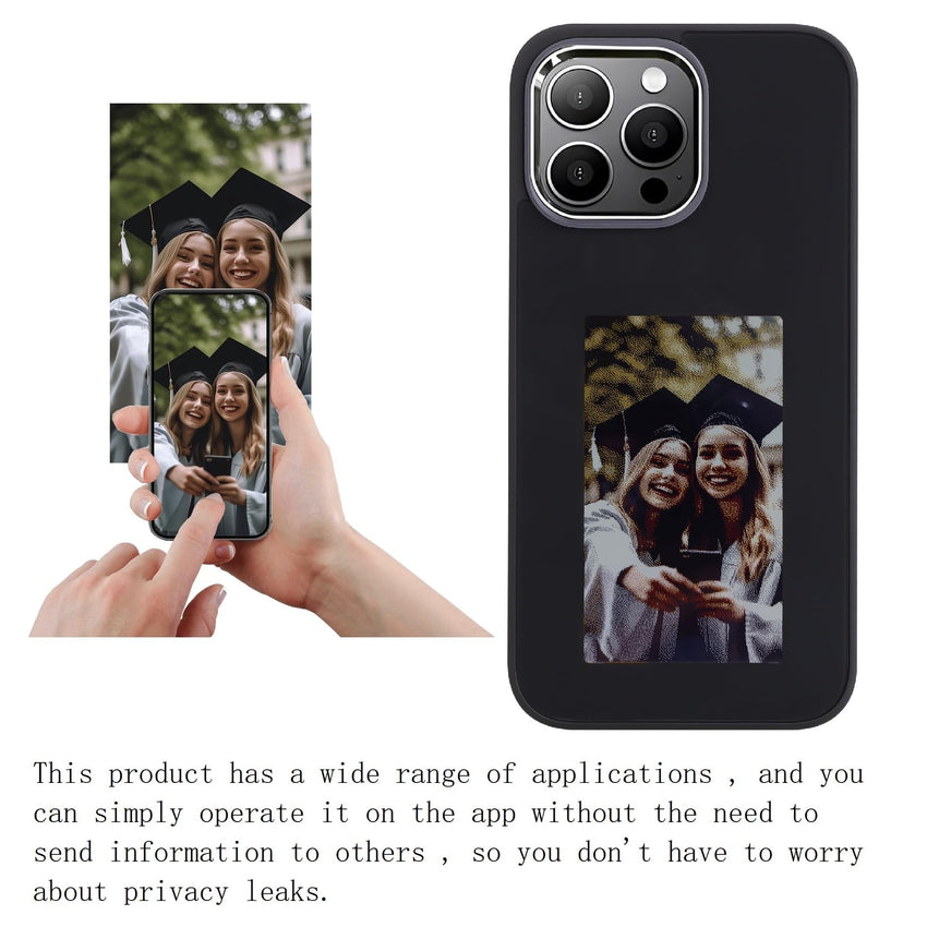 DIY E - Ink Phone Case for iPhone 15 Pro Max APP Operation Smart Photo Rear Projection Customiza Phone Case Instantly Display Photos On The Ink Screen Back Cover Personalize Your Phone case - 7DAY'S