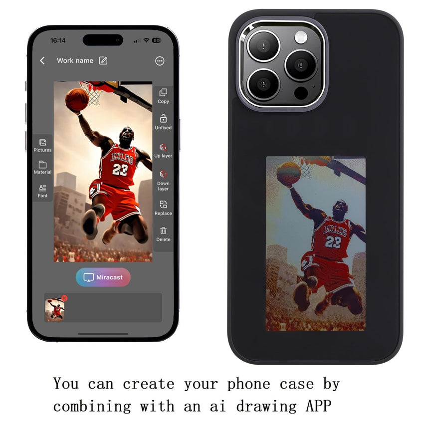 DIY E - Ink Phone Case for iPhone 15 Pro Max APP Operation Smart Photo Rear Projection Customiza Phone Case Instantly Display Photos On The Ink Screen Back Cover Personalize Your Phone case - 7DAY'S