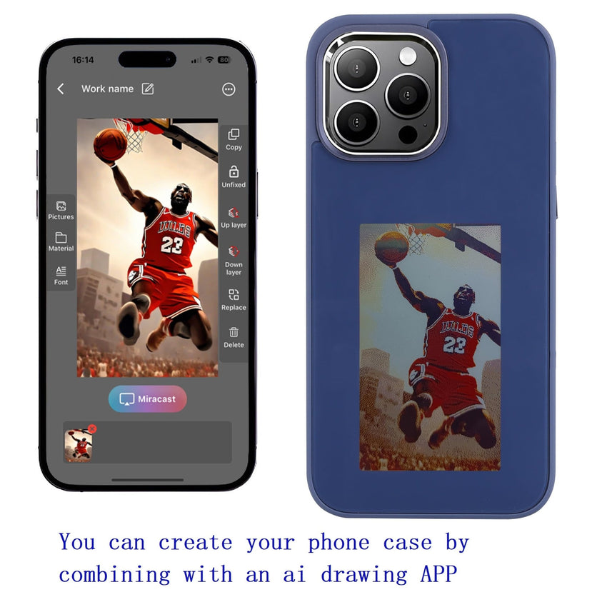 DIY E - Ink Phone Case for iPhone 15 Pro Max APP Operation Smart Photo Rear Projection Customiza Phone Case Instantly Display Photos On The Ink Screen Back Cover Personalize Your Phone case - 7DAY'S