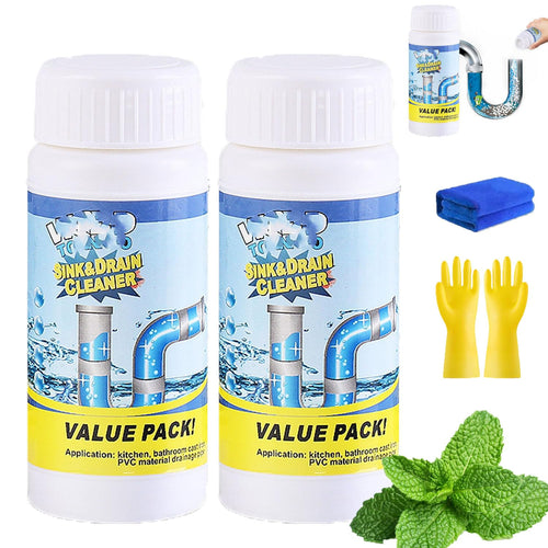 DodoradoDrain Cleaner, Benighty Drain Cleaner, Worldtornado Sink DrainCleaner, Powerful Sink & DrainCleaner, Dredge Blast Pipe Cleaner, Powerful Pipe Dredging Agent for Home Kitchen Toilet (2) - 7DAY'S