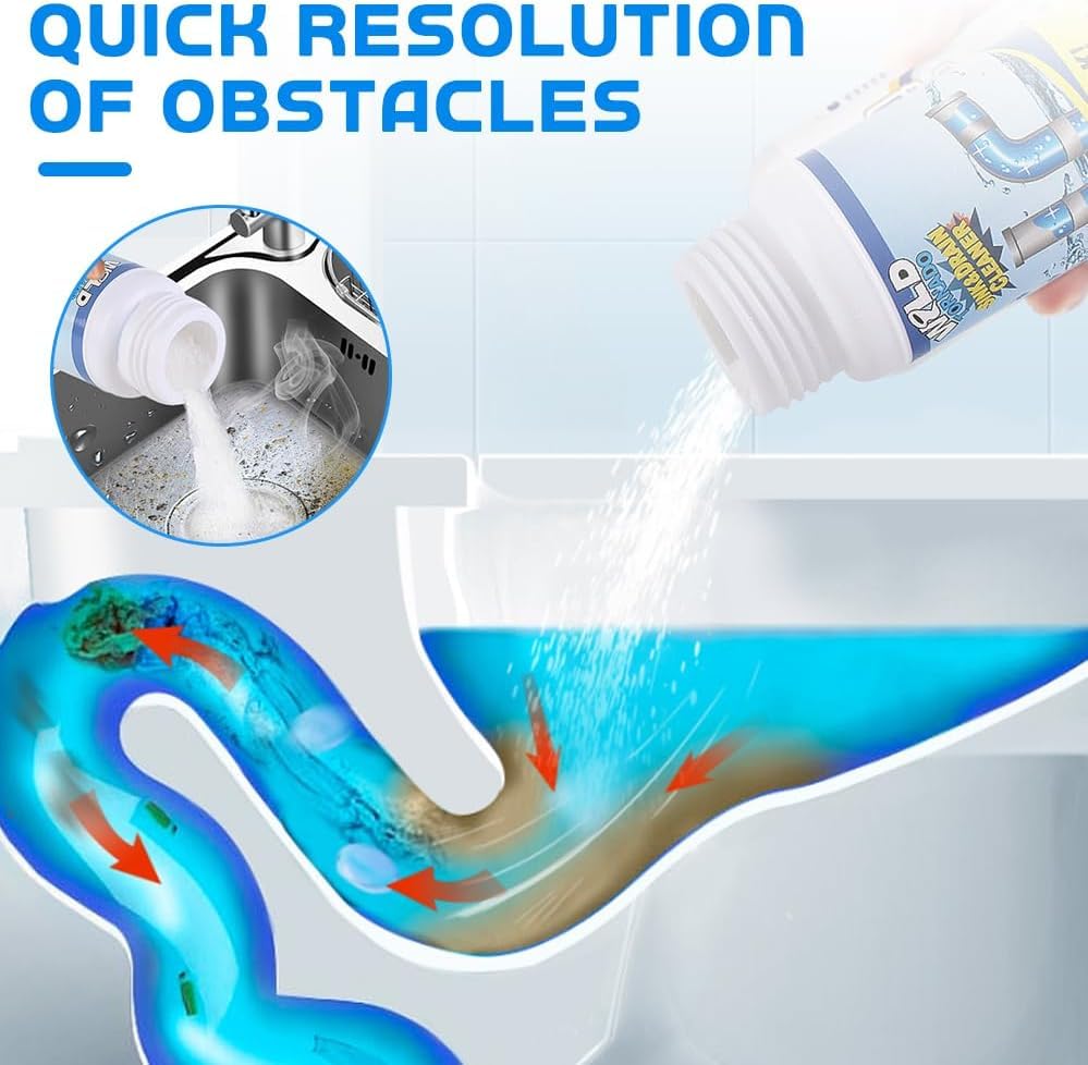 DodoradoDrain Cleaner, Benighty Drain Cleaner, Worldtornado Sink DrainCleaner, Powerful Sink & DrainCleaner, Dredge Blast Pipe Cleaner, Powerful Pipe Dredging Agent for Home Kitchen Toilet (2) - 7DAY'S