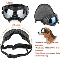 Dog Glasses for Small Breed Dog Goggles Dog UV Sunglasses Windproof Snowproof for Long Snout Dogs Mask with Soft Frame Adjustable Straps Black for Small/Medium Dogs Puppy - 7DAY'S