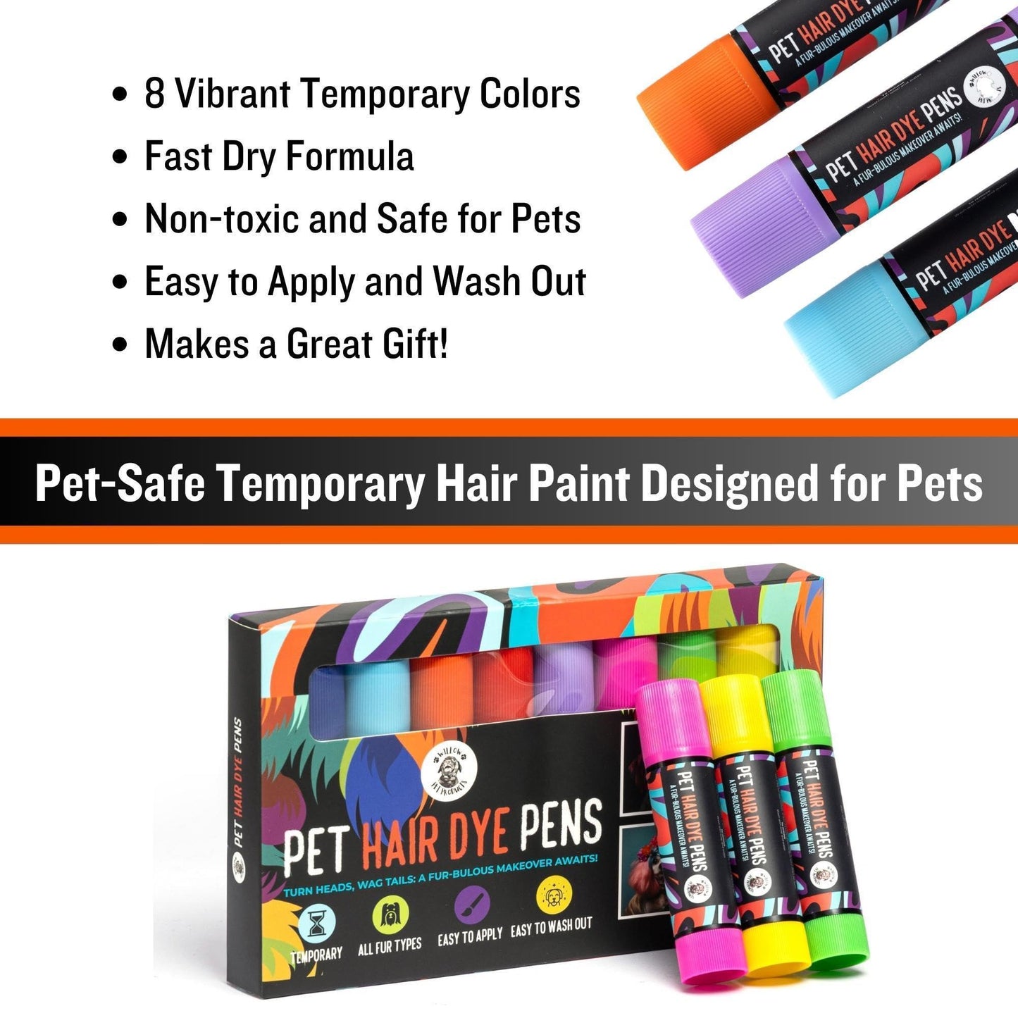 Dog Hair Dye 8 Color Dog Safe Hair Dye Non Toxic & Temporary Pet Hair Dye for Dogs - 7DAY'S