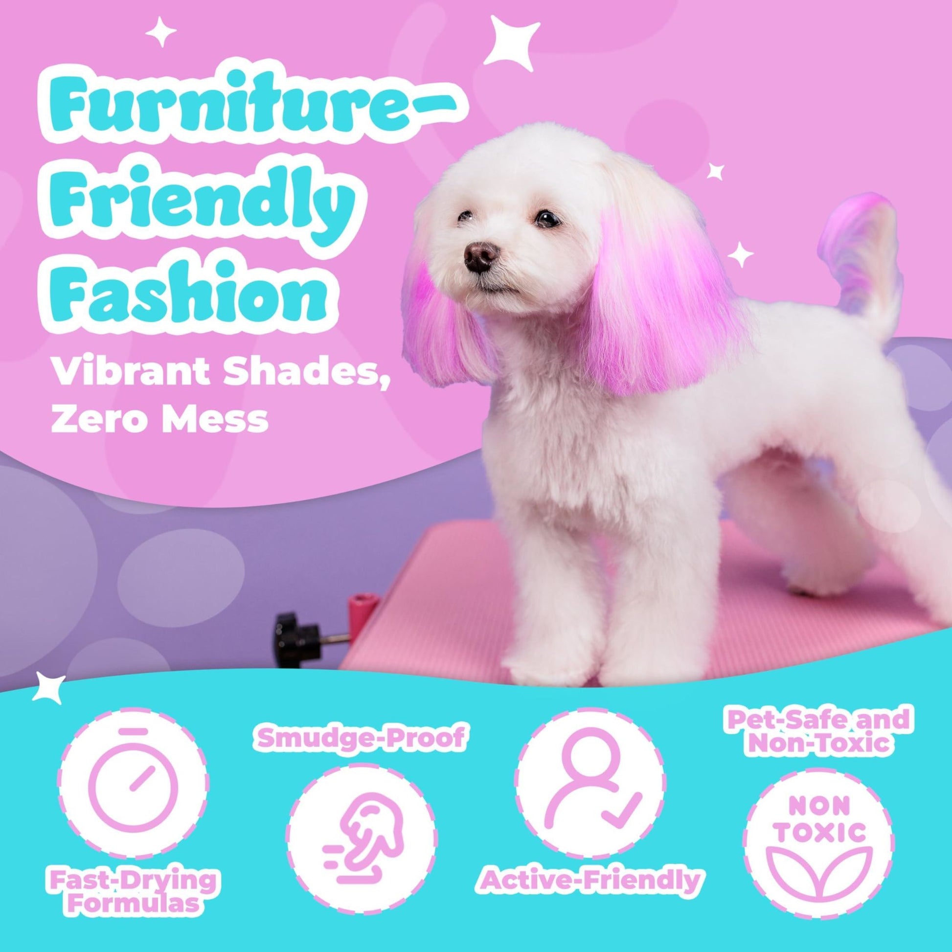Dog Hair Dye 8 Color Dog Safe Hair Dye Non Toxic & Temporary Pet Hair Dye for Dogs - 7DAY'S