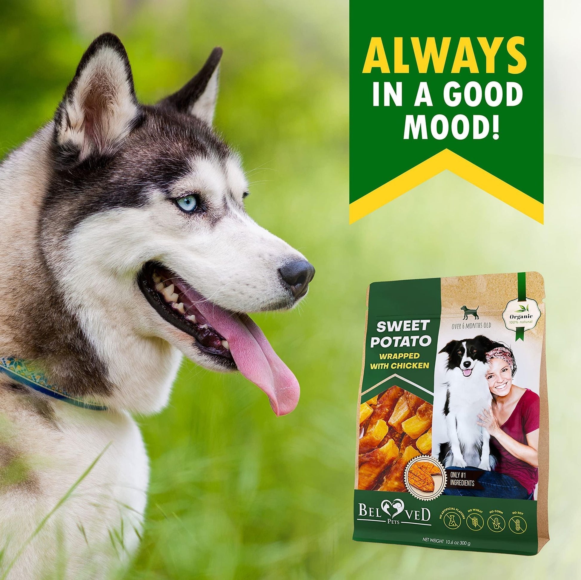 Dog Sweet Potato Wrapped with Chicken Pet Natural Chew Treats Grain Free Organic Meat Human Grade Dried Snacks in Bulk for Training for Small & Large Dogs Sweet Potato - 7DAY'S