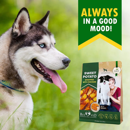 Dog Sweet Potato Wrapped with Chicken Pet Natural Chew Treats Grain Free Organic Meat Human Grade Dried Snacks in Bulk for Training for Small & Large Dogs Sweet Potato - 7DAY'S