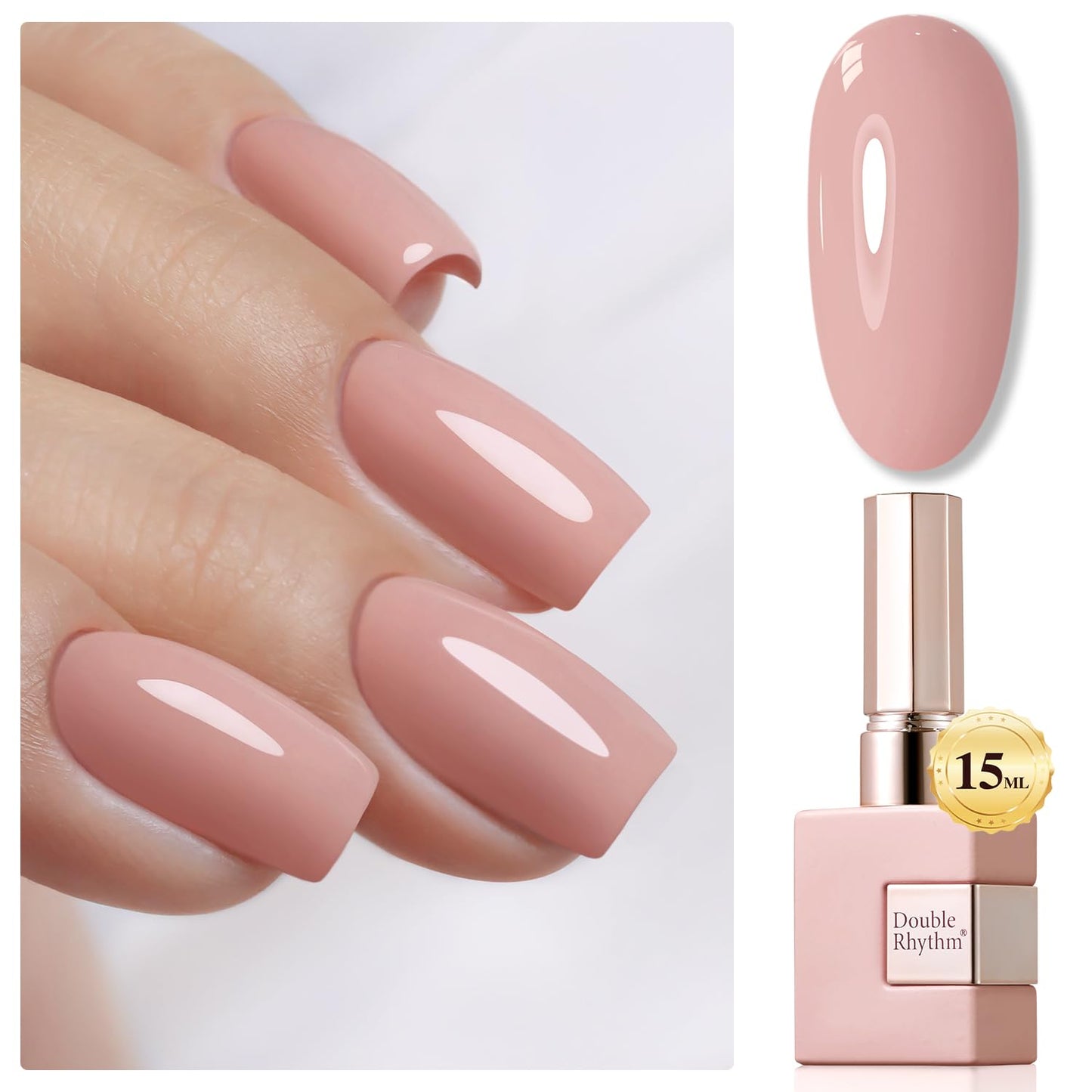 Double Rhythm 15ML Gel Nail Polish Pure Sheer Same Color Same Bottle Soak Off Gel Polish Art Manicure Salon DIY at Home for Women (Milky White - A1075) - 7DAY'S