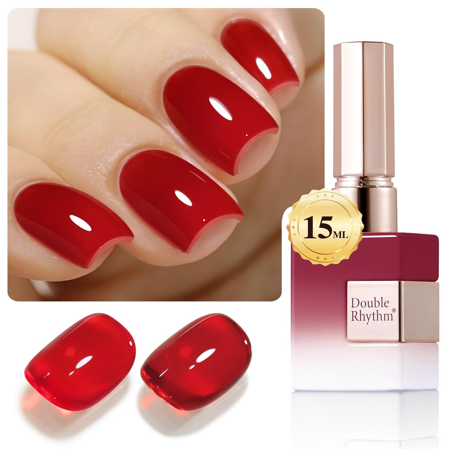 Double Rhythm 15ML Gel Nail Polish Pure Sheer Same Color Same Bottle Soak Off Gel Polish Art Manicure Salon DIY at Home for Women (Milky White - A1075) - 7DAY'S