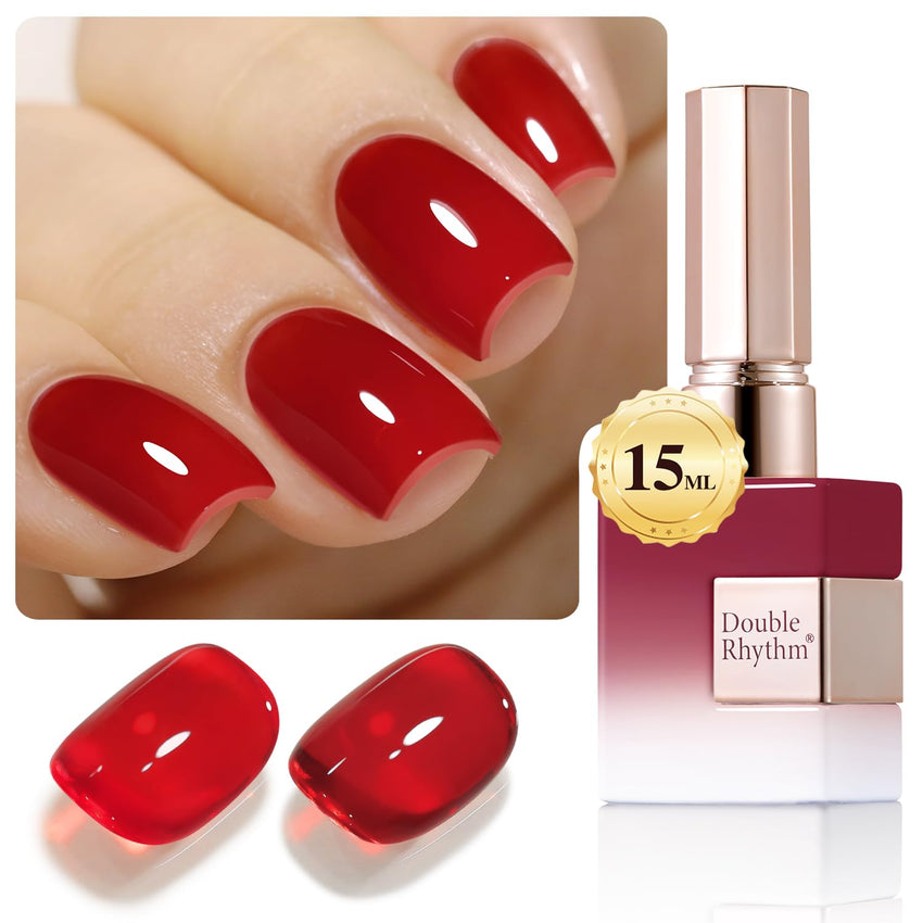 Double Rhythm 15ML Gel Nail Polish Pure Sheer Same Color Same Bottle Soak Off Gel Polish Art Manicure Salon DIY at Home for Women (Milky White - A1075) - 7DAY'S