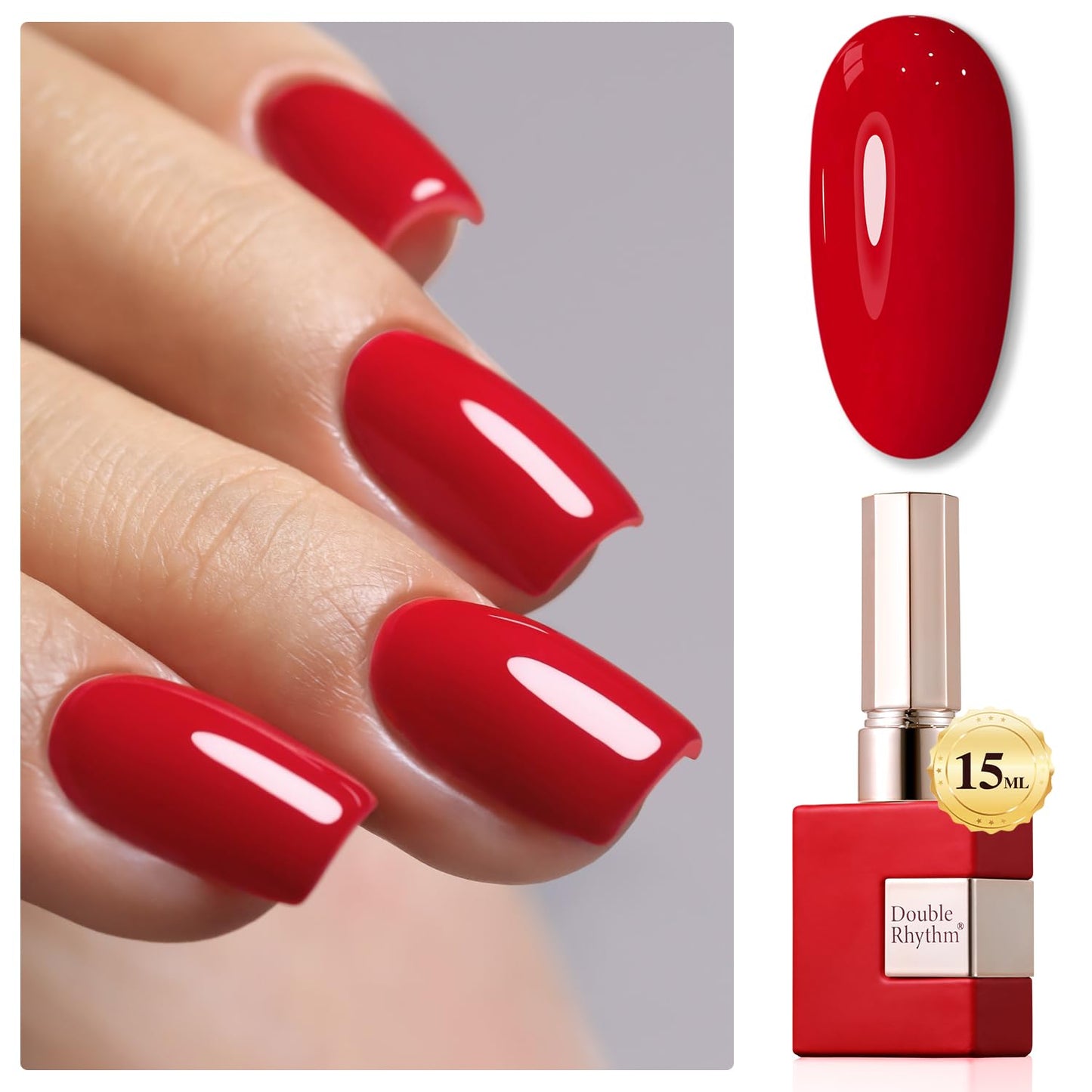 Double Rhythm 15ML Gel Nail Polish Pure Sheer Same Color Same Bottle Soak Off Gel Polish Art Manicure Salon DIY at Home for Women (Milky White - A1075) - 7DAY'S
