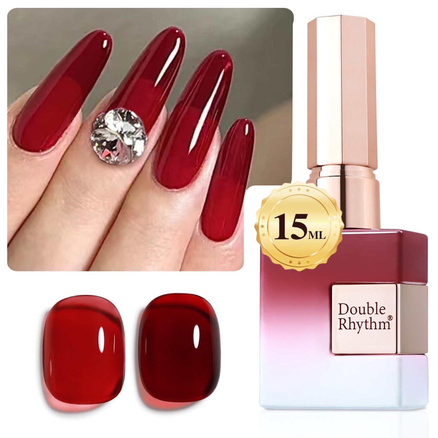 Double Rhythm 15ML Gel Nail Polish Pure Sheer Same Color Same Bottle Soak Off Gel Polish Art Manicure Salon DIY at Home for Women (Milky White - A1075) - 7DAY'S