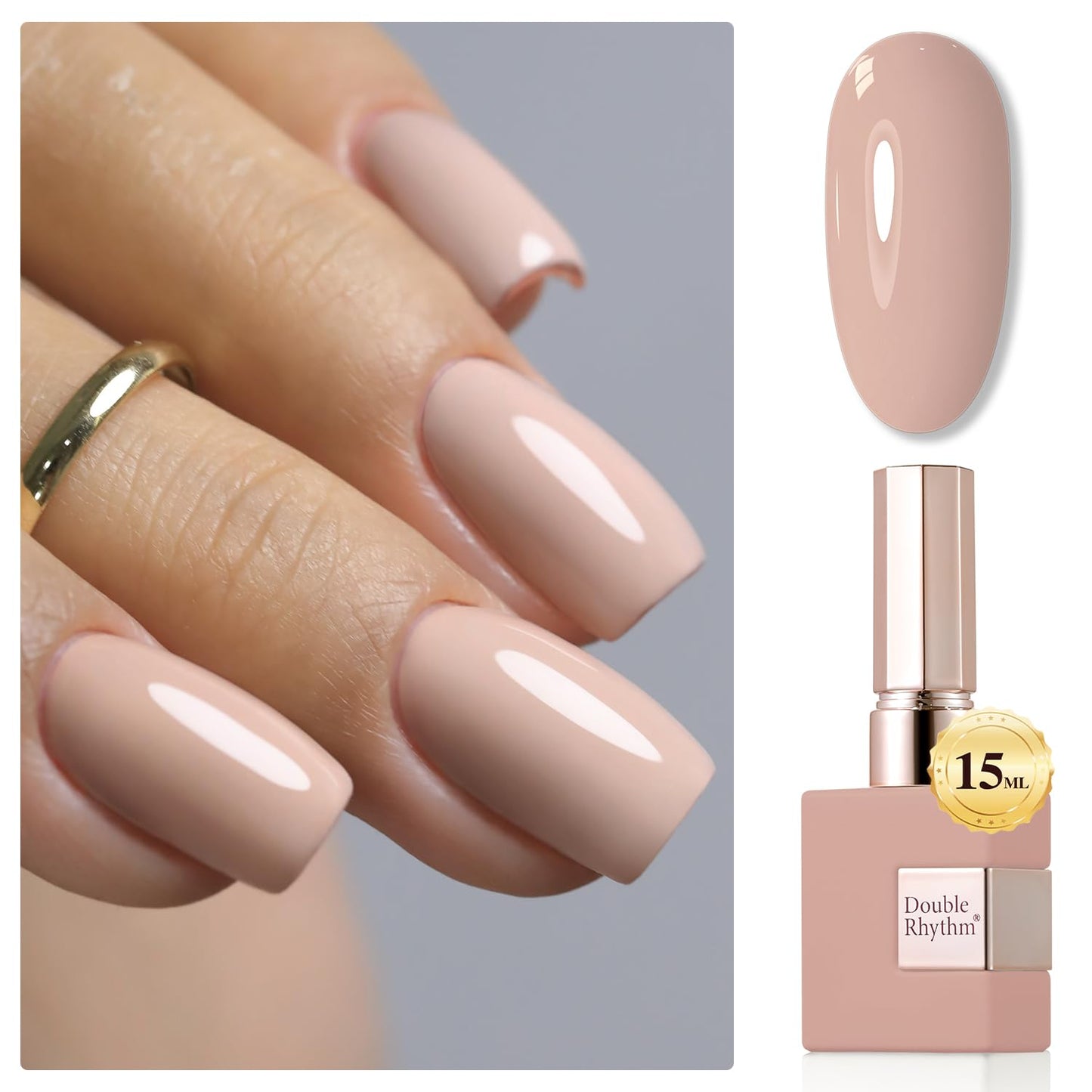Double Rhythm 15ML Gel Nail Polish Pure Sheer Same Color Same Bottle Soak Off Gel Polish Art Manicure Salon DIY at Home for Women (Milky White - A1075) - 7DAY'S