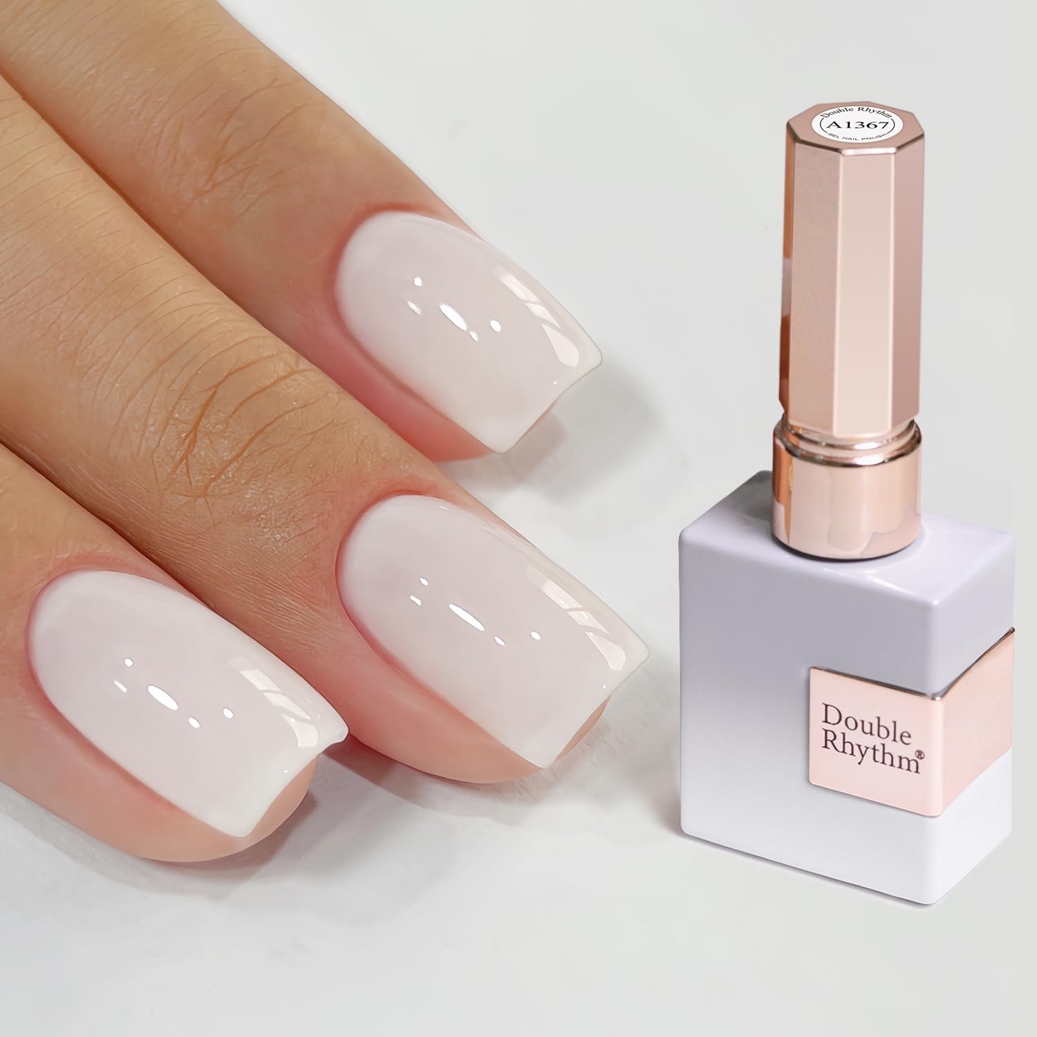 Double Rhythm 15ML Gel Nail Polish Pure Sheer Same Color Same Bottle Soak Off Gel Polish Art Manicure Salon DIY at Home for Women (Milky White - A1075) - 7DAY'S