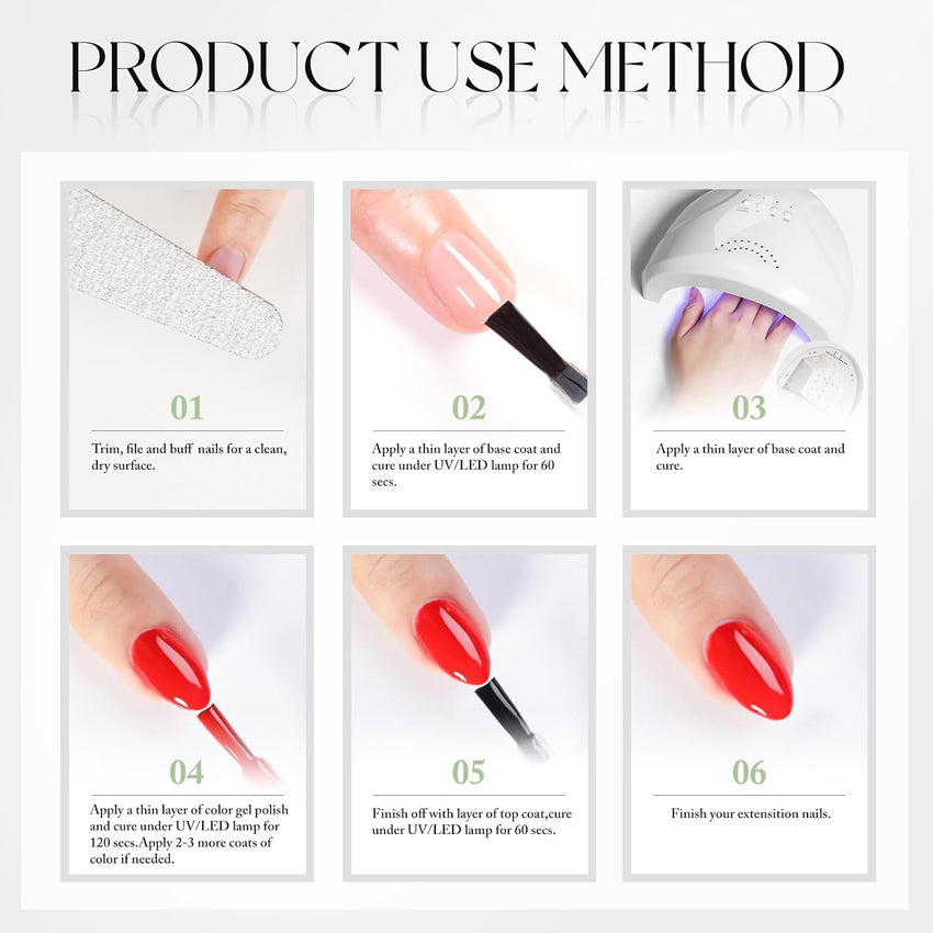 Double Rhythm 15ML Gel Nail Polish Pure Sheer Same Color Same Bottle Soak Off Gel Polish Art Manicure Salon DIY at Home for Women (Milky White - A1075) - 7DAY'S