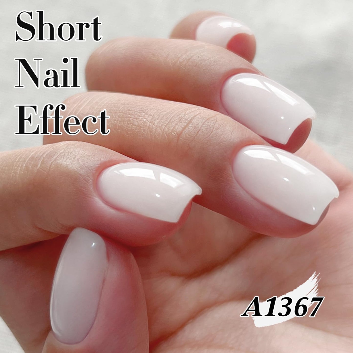 Double Rhythm 15ML Gel Nail Polish Pure Sheer Same Color Same Bottle Soak Off Gel Polish Art Manicure Salon DIY at Home for Women (Milky White - A1075) - 7DAY'S