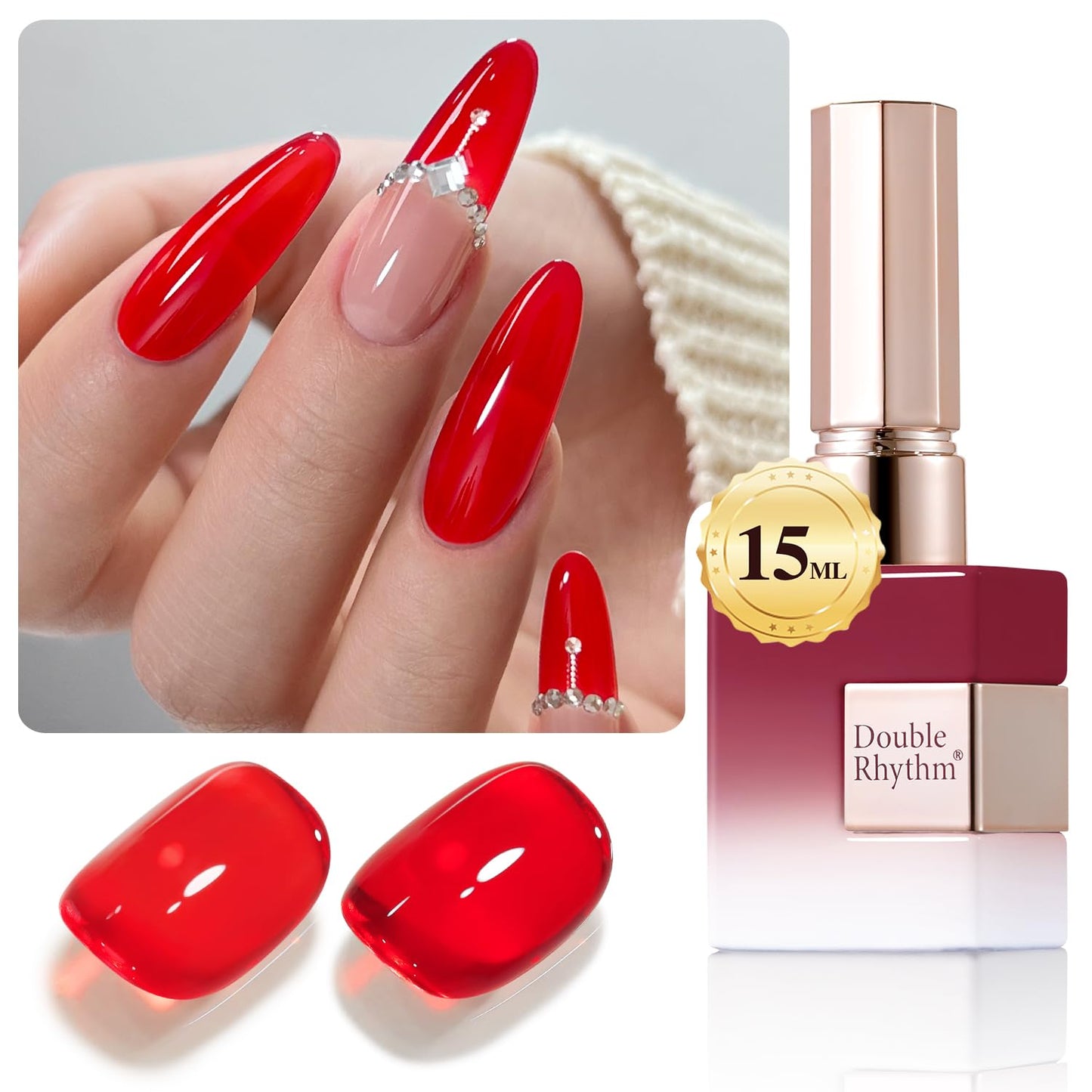 Double Rhythm 15ML Gel Nail Polish Pure Sheer Same Color Same Bottle Soak Off Gel Polish Art Manicure Salon DIY at Home for Women (Milky White - A1075) - 7DAY'S