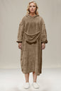 Double Take Full Size Pocketed Hooded Midi Lounge Dress from S to 3XL 100% polyerter - 7DAY'S