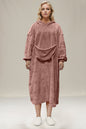 Double Take Full Size Pocketed Hooded Midi Lounge Dress from S to 3XL 100% polyerter - 7DAY'S