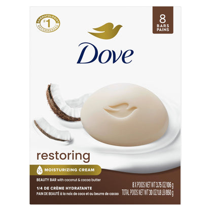 Dove Beauty Bar Soap Shea Butter, 8 Count - 7DAY'S