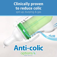 Dr. Brown's Natural Flow Anti - Colic Options+ Narrow Baby Bottle, 8 oz/250 mL, with Level 1 Slow Flow Nipples, 0m+, 4 Pack - 7DAY'S