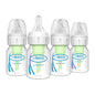 Dr. Brown's Natural Flow Anti - Colic Options+ Narrow Baby Bottle, 8 oz/250 mL, with Level 1 Slow Flow Nipples, 0m+, 4 Pack - 7DAY'S