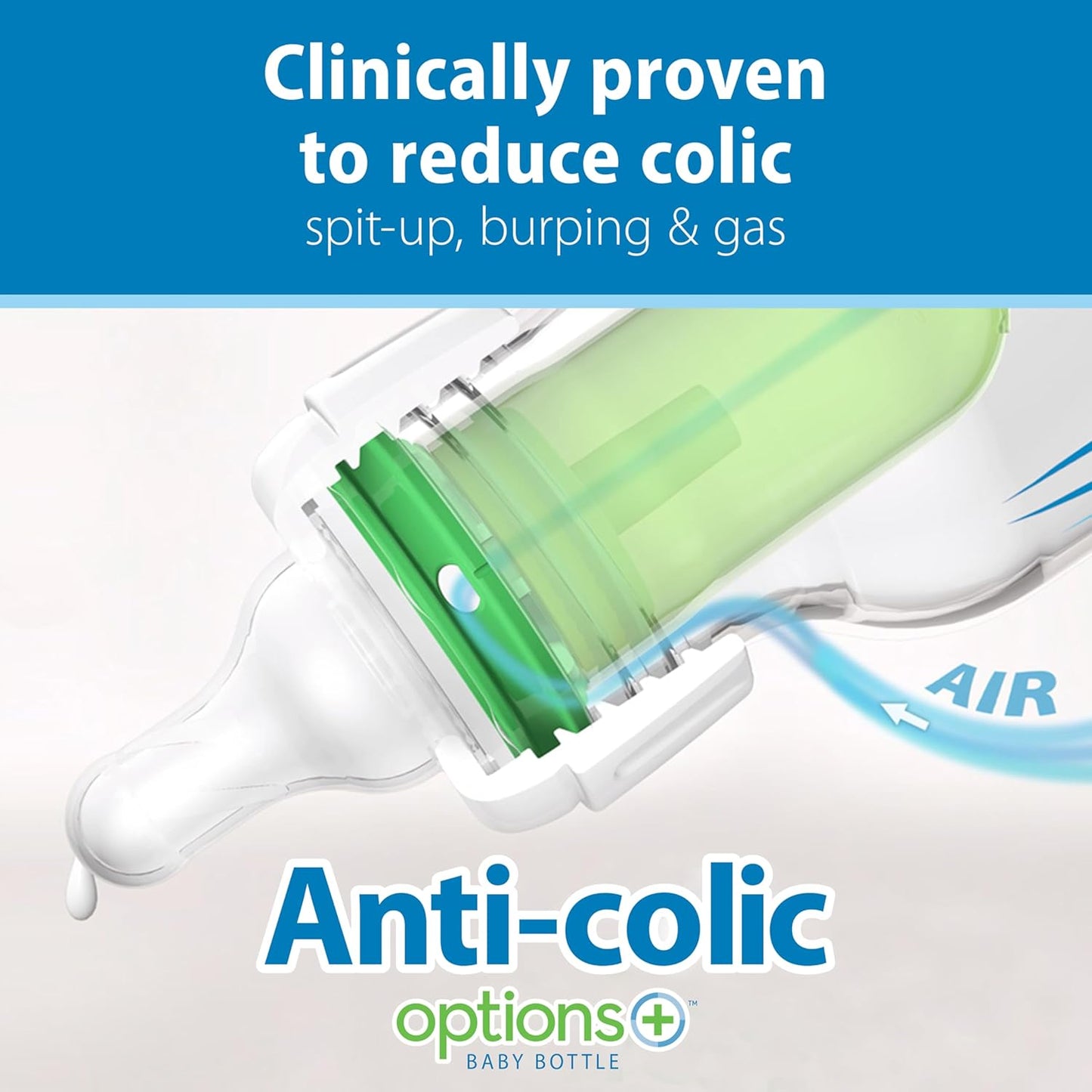 Dr. Brown's Natural Flow Anti - Colic Options+ Narrow Glass Baby Bottle 8 oz/250 mL, with Level 1 Slow Flow Nipple, 2 Pack, 0m+ - 7DAY'S