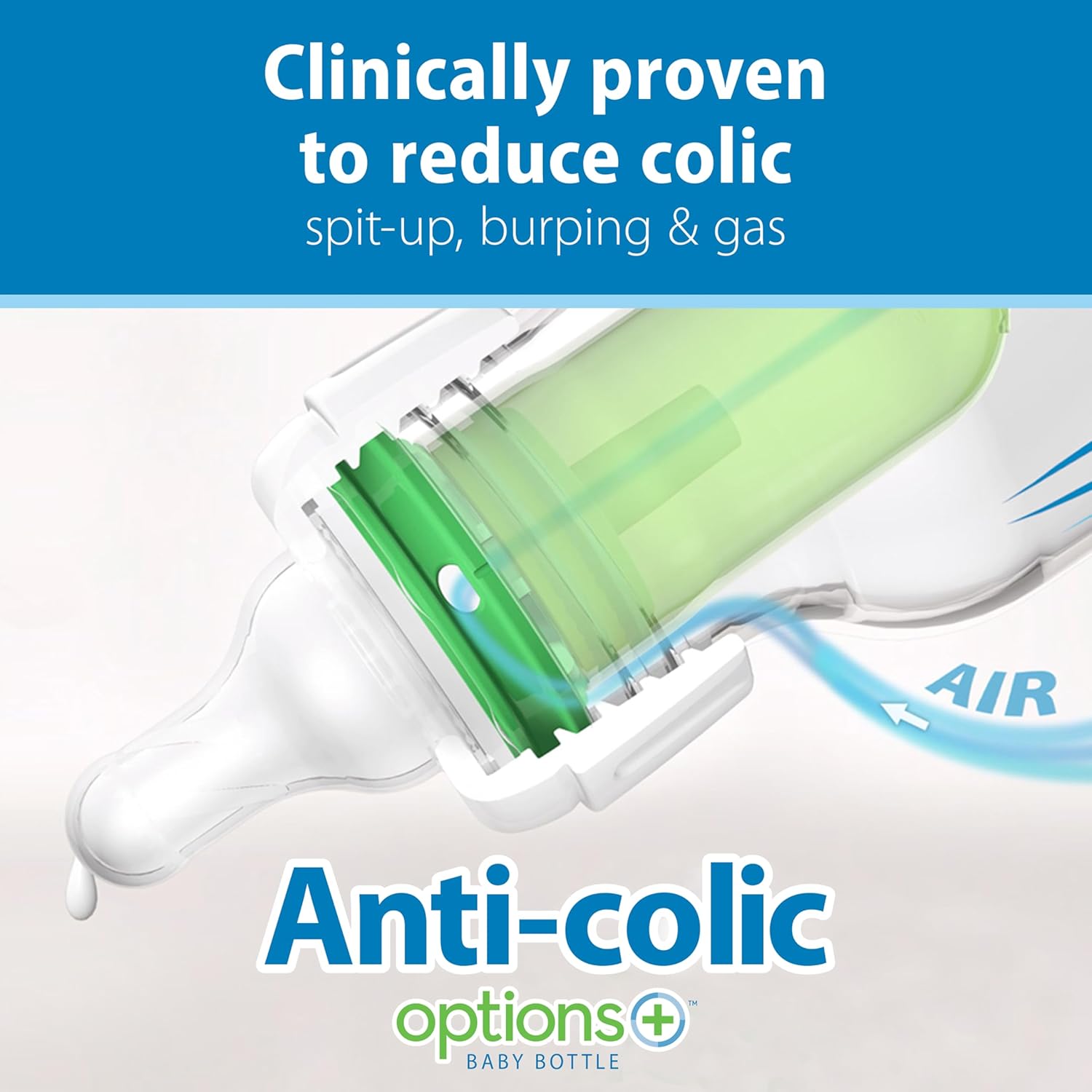 Dr. Brown's Natural Flow Anti - Colic Options+ Narrow Glass Baby Bottle 8 oz/250 mL, with Level 1 Slow Flow Nipple, 2 Pack, 0m+ - 7DAY'S