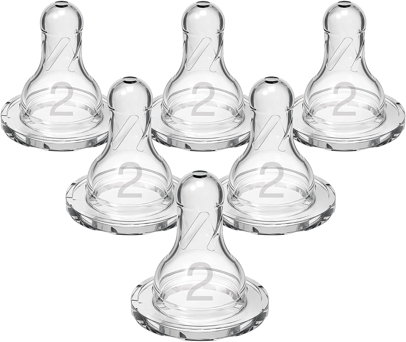 Dr. Brown’s Natural Flow Level 2 Narrow Baby Bottle Silicone Nipple, Medium Flow, 3m+, 100% Silicone Bottle Nipple, 6 Count - 7DAY'S