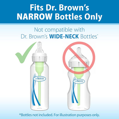 Dr. Brown’s Natural Flow Level 2 Narrow Baby Bottle Silicone Nipple, Medium Flow, 3m+, 100% Silicone Bottle Nipple, 6 Count - 7DAY'S