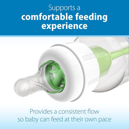 Dr. Brown’s Natural Flow Level 2 Narrow Baby Bottle Silicone Nipple, Medium Flow, 3m+, 100% Silicone Bottle Nipple, 6 Count - 7DAY'S