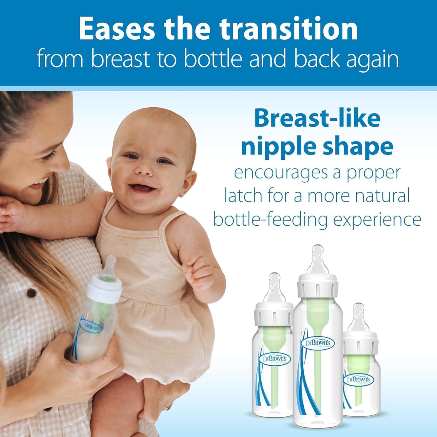 Dr. Brown’s Natural Flow Level 2 Narrow Baby Bottle Silicone Nipple, Medium Flow, 3m+, 100% Silicone Bottle Nipple, 6 Count - 7DAY'S