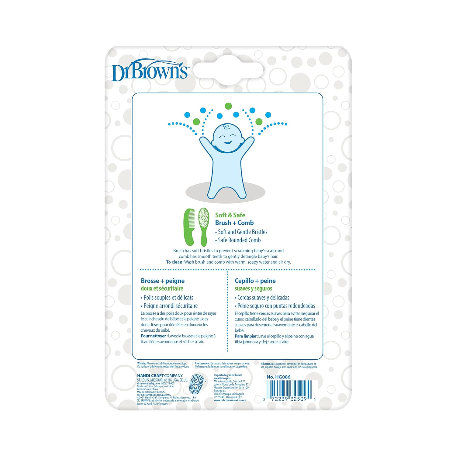 Dr. Brown's Soft and Safe Baby Brush + Comb - 7DAY'S