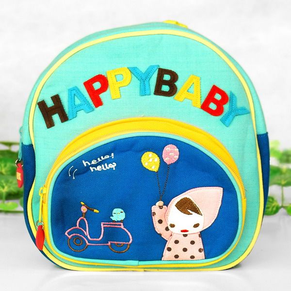 [Dreamy Girl] Embroidered Applique Kids Fabric Art School Backpack / Outdoor Backpack (9.0*9.4*3.3) - 7DAY'S