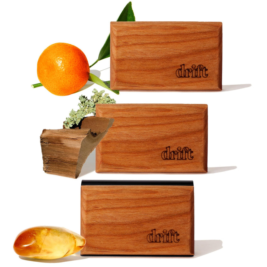 Drift Car Air Freshener - Wood Air Freshener - Car Odor Eliminator - Teak Scent Starter Kit - 7DAY'S