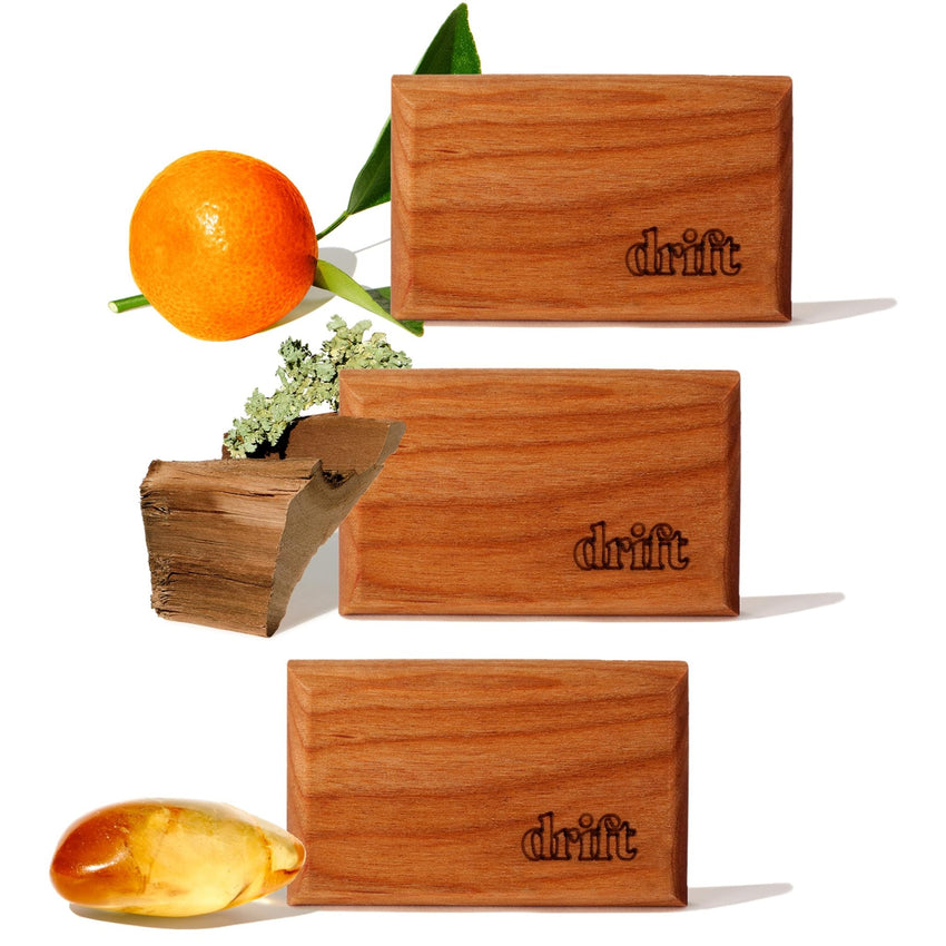 Drift Car Air Freshener - Wood Air Freshener - Car Odor Eliminator - Teak Scent Starter Kit - 7DAY'S