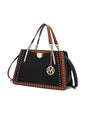 MKF Collection Aubrey Color Block Multi Compartment Satchel Handbag by Mia k