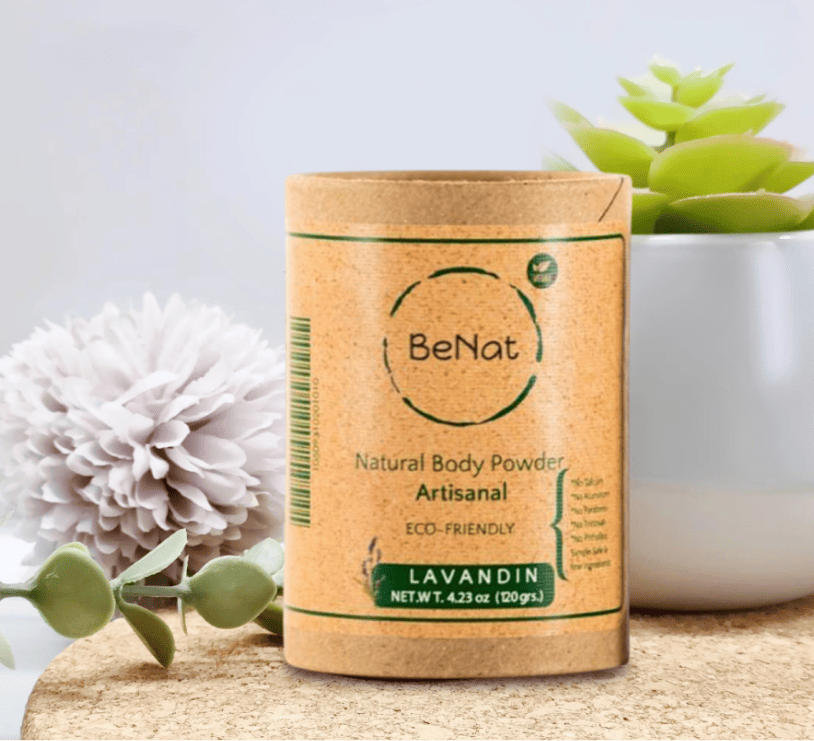 BeNat 100% All-Natural Body Powder - Talc-Free, Unscented, Eco-Friendly, Plastic-Free Packaging - Gentle for Sensitive Skin, Long-Lasting Odor Protection - 5.0 oz