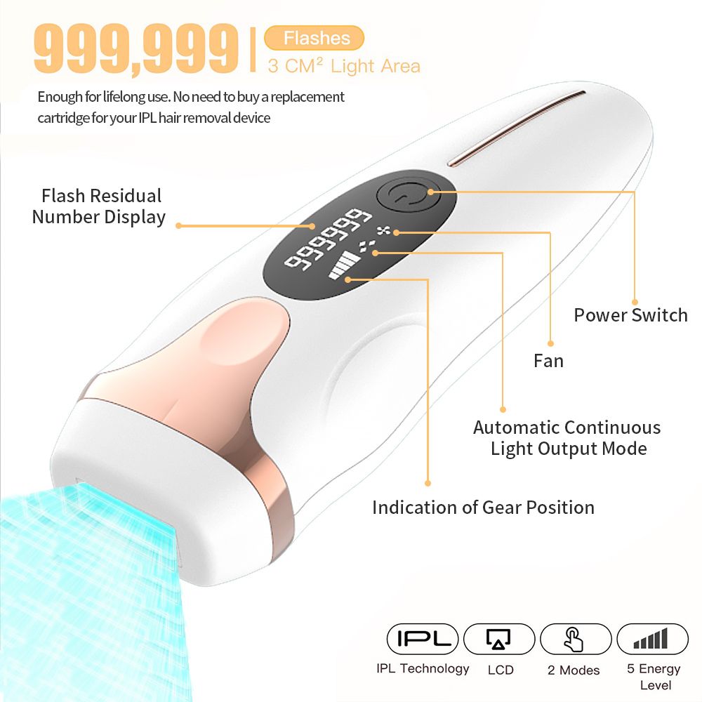 Beauty Supplier Professional Handheld Custom Logo Laser IPL Hair Removal