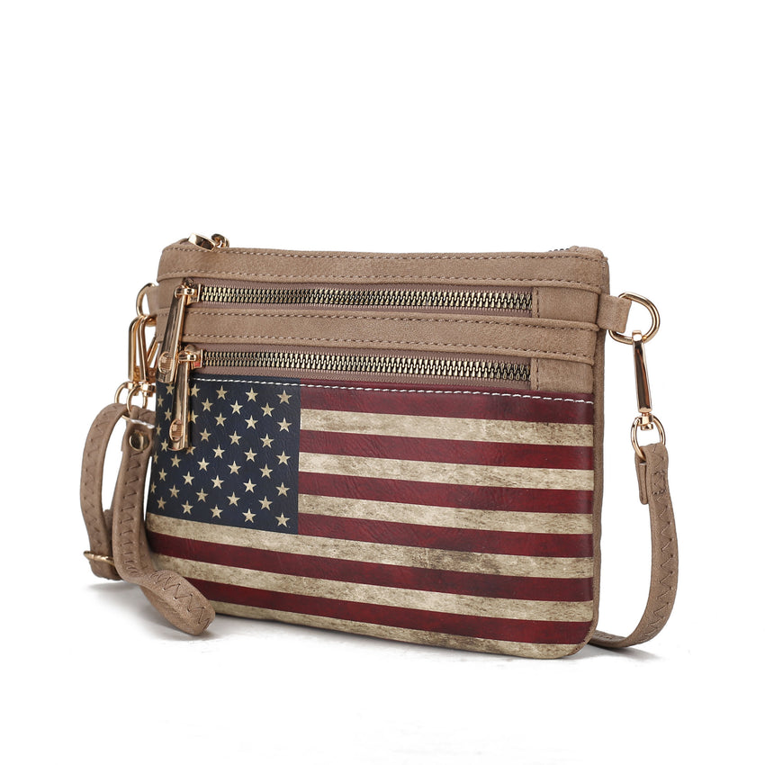 MKF Collection Alisson Vegan Leather Women FLAG Crossbody - Wristlet Bag by Mia K - 7DAY'S