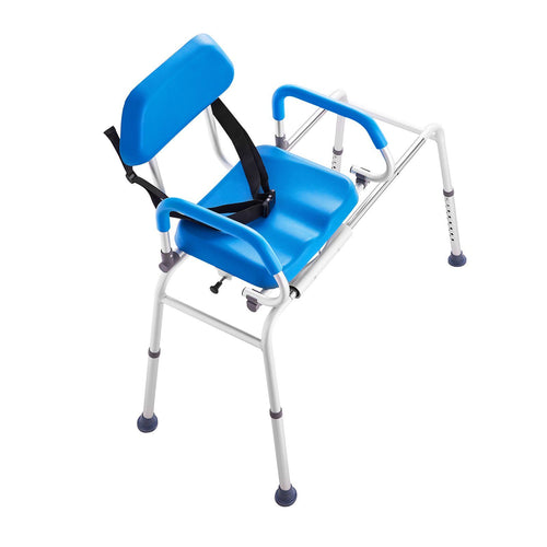 VEVOR Sliding Tub Transfer Bench with 360 Degree Swivel Seat, Sliding Shower Chair with Pivoting Armrest & Padded Seat and Safety Belt, Height Adjustable Bath Chair for Elderly Disabled 330LBS