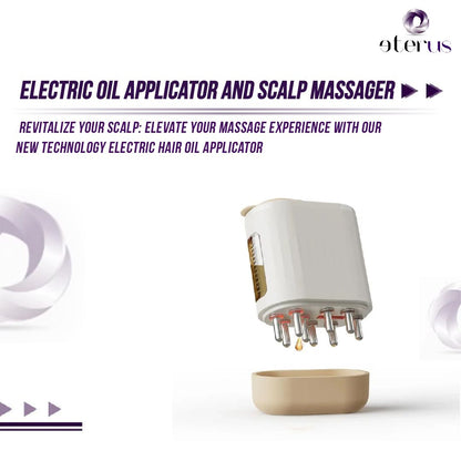 Electric Oil Applicator & Scalp Massager 2-in-1: Wireless High-Frequency Vibration Hair Growth Serum Comb, Waterproof Charging Root Therapy Brush for Stress Relief & Spa