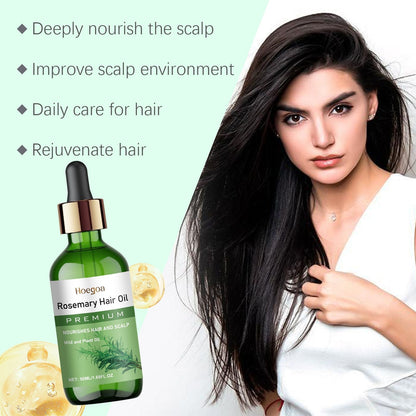 Natural Rosemary Infused Hair Care Oil, Nourishing Scalp & Dry Damaged Hair Treatment Oil, Anti-Frizz Smoothing Hair Serum for Split Ends, Adds Gloss Softness for All Hair Types 50ML